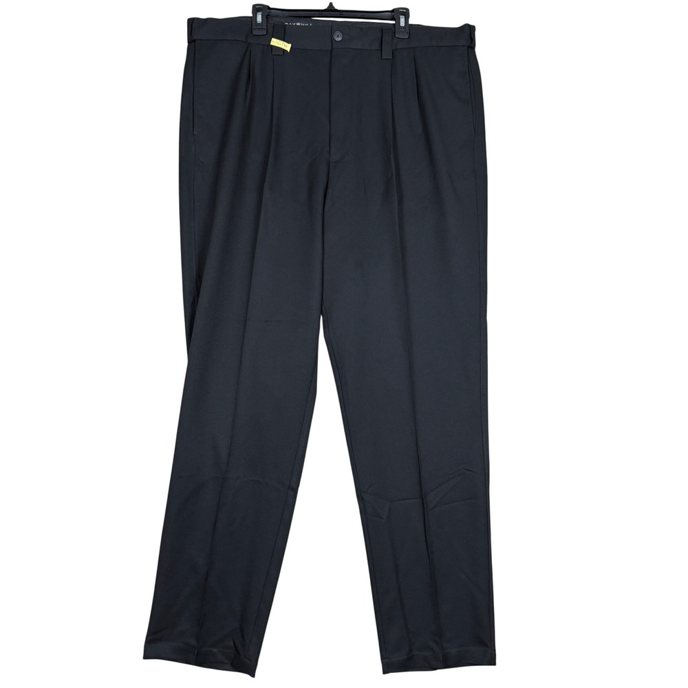 Oak Hill Dress Pants 44x34 Pleated Classic Black Trousers Business Casual Formal
